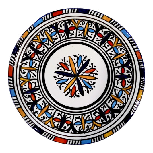Ceramic Flat Plate, Serving Plate, Moroccan Ceramic Plates, Dinnerware, Tableware Colorful Serving Dishes Dishwasher & Microwave Safe