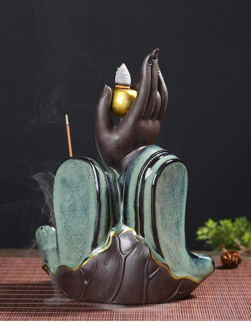 Incense Holder Waterfall Incense Cone Sticks Holder Backflow Incense Burner Ceramics Statue for Home Fragrance Decor (2)