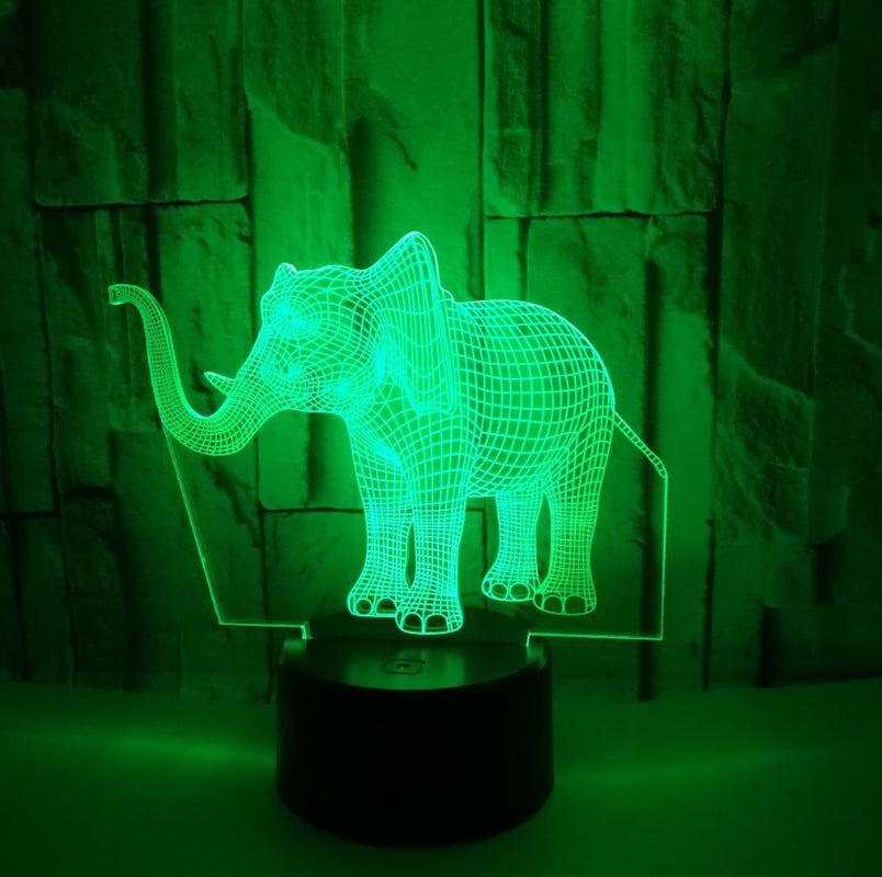 New Elephant 3D Light Colorful Touch 3D LED Visual Light Gift Decoration 3D Small Table Lamp
