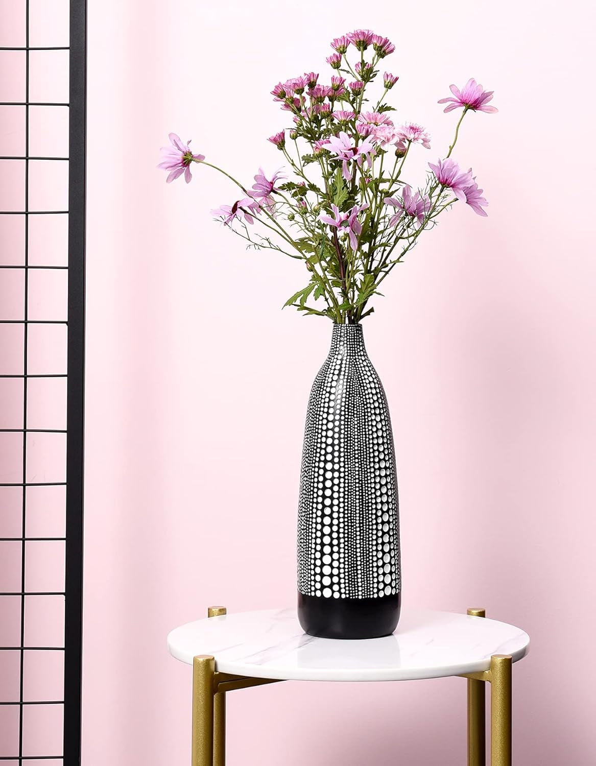 Black Vases for Home Decor - Modern Tall Vases for Office, Living Room, Bedroom, Dinning Table, Shelf, Bookshelf, Mantle, Entryway