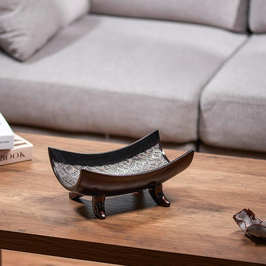 Dublin Brown Decorative Bowl - Decorative Fruit Bowl for Kitchen, Home Décor, Decor Tray for Coffee Table Decor, Living Room Centerpiece, Key/Candy Bowl for Entry Table Decorations