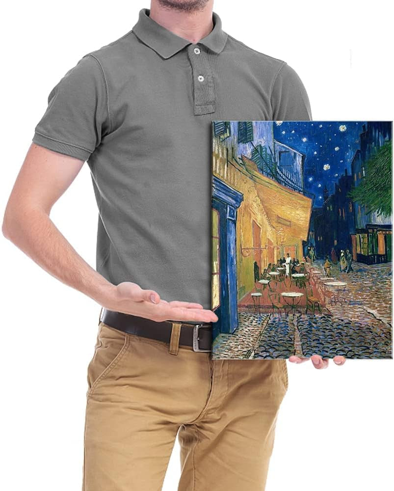 Cafe Terrace at Night Modern Stretched and Framed Giclee Canvas Prints Van Gogh Oil Paintings Reproduction Cityscape Picture on Canvas Wall Art Ready to Hang for Bedroom Home Decor