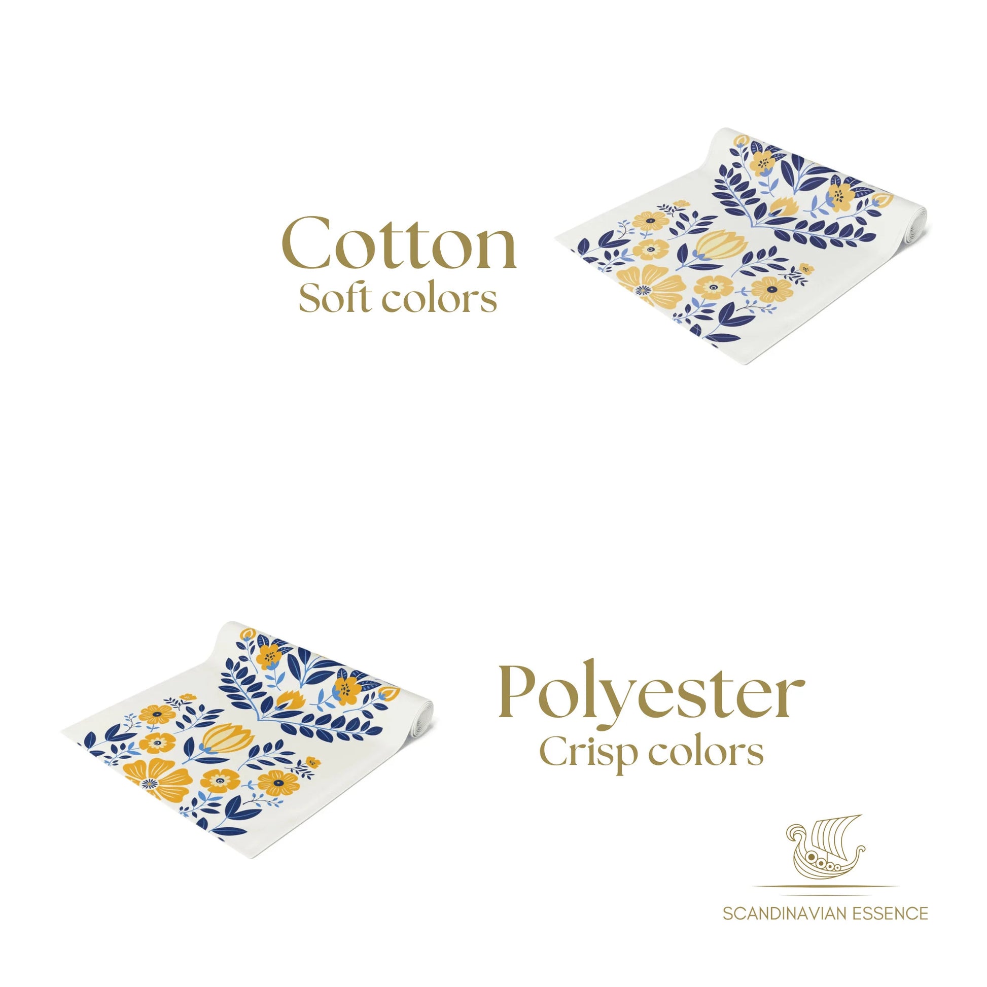 Scandinavian Flower Table Runner, Nordic Folk Art Home Decor, Scandi Housewarming Gift, Farmhouse Floral Gift, Botanical Table Centerpiece