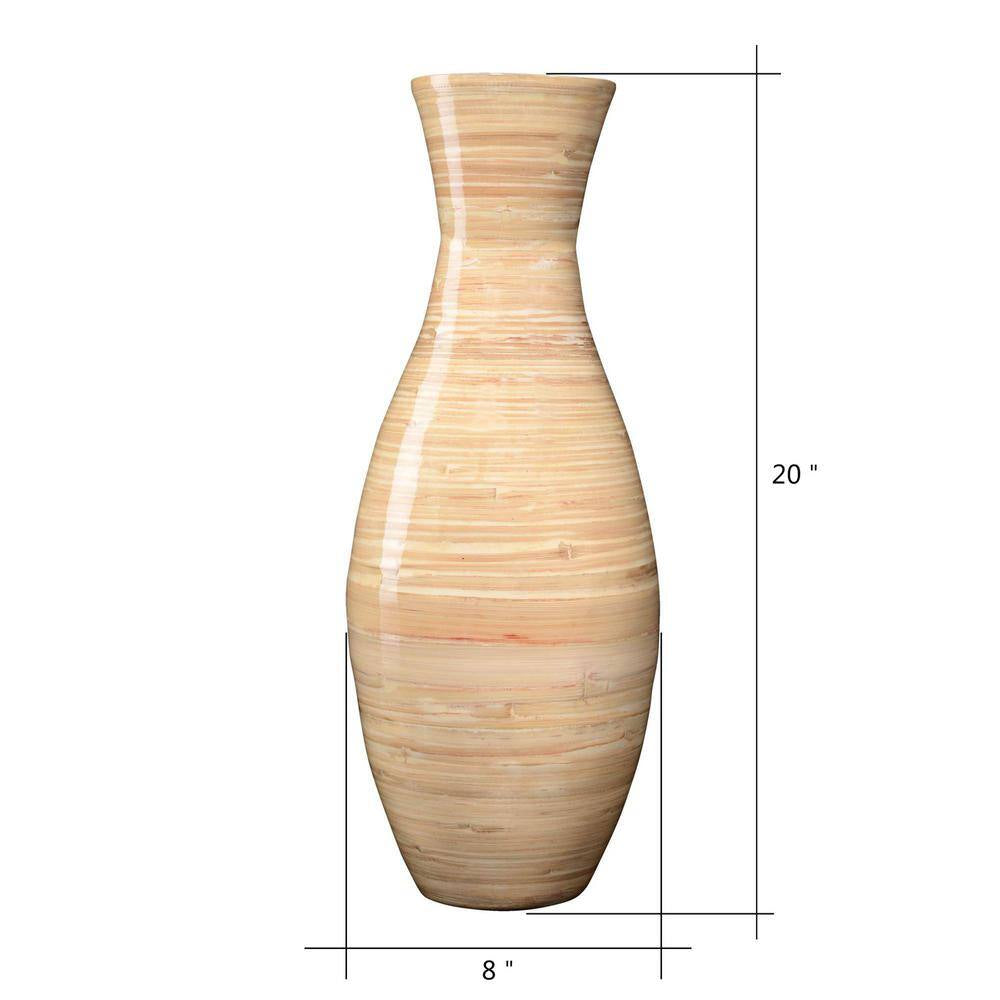 20 In. Natural Decorative Handcrafted Classic Bamboo Floor Vase