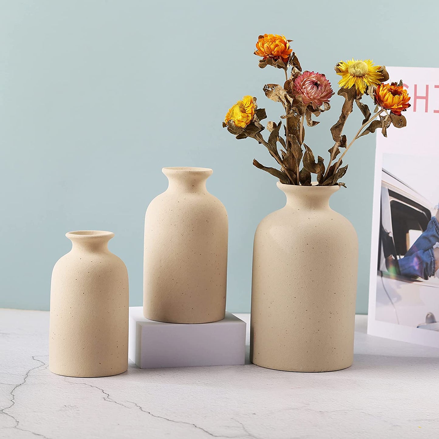Dry Flower Vases, Ceramic Vase, Living Room Decoration,Flower Arrangement Decoration Shooting Props