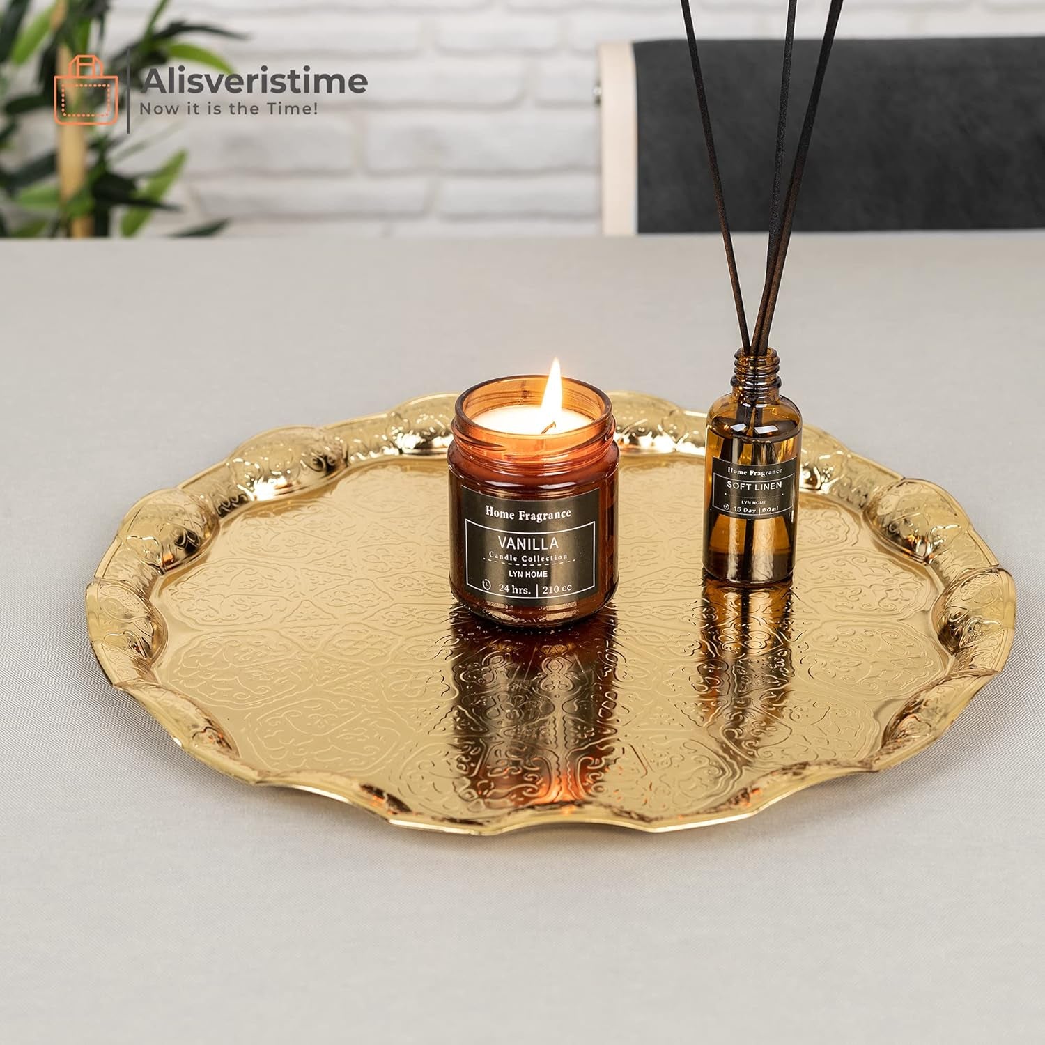 Crystal-Embellished Turkish Tea Glass Set with Zamak Holders and Saucers (SET of 6) (Multi)