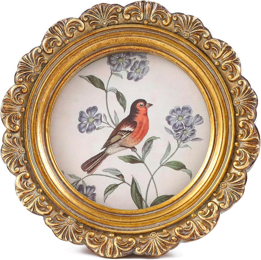 Vintage Picture Frames 3X3 round Bronze Antique Picture Frames with Glass Front Handcrafted Rustic Home Decor for Wall Mount and Tabletop Gallery Wall Art