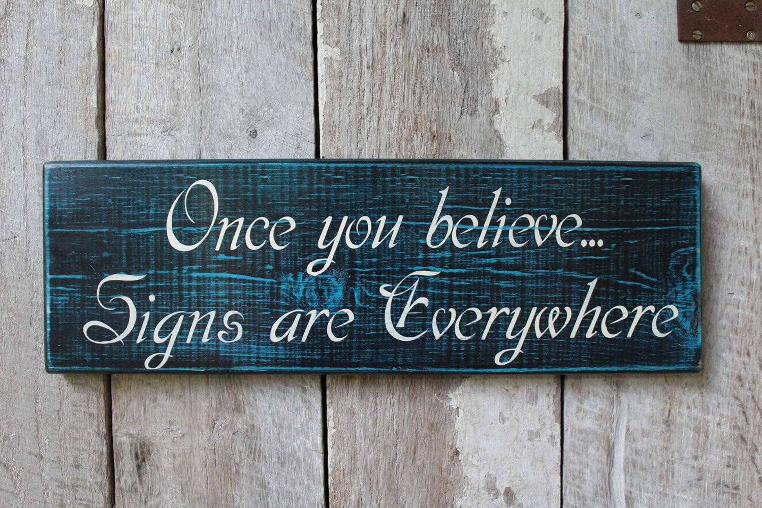 Wooden Sign Decor Once You Believe Signs Are Everywhere Wood Sign Boho Decor Hippie Decor Witch Sign Magic Sign Gypsy Art Primitive Wood Sign Wooden Wall Decor Farmhouse,12 Inch