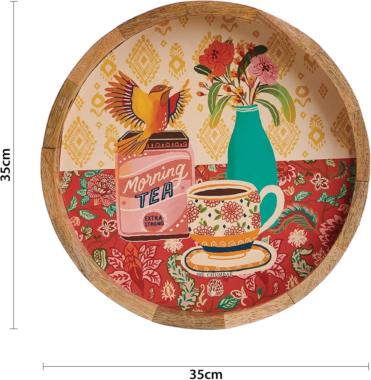 Good-Old Tea Palampore Tray- Brown