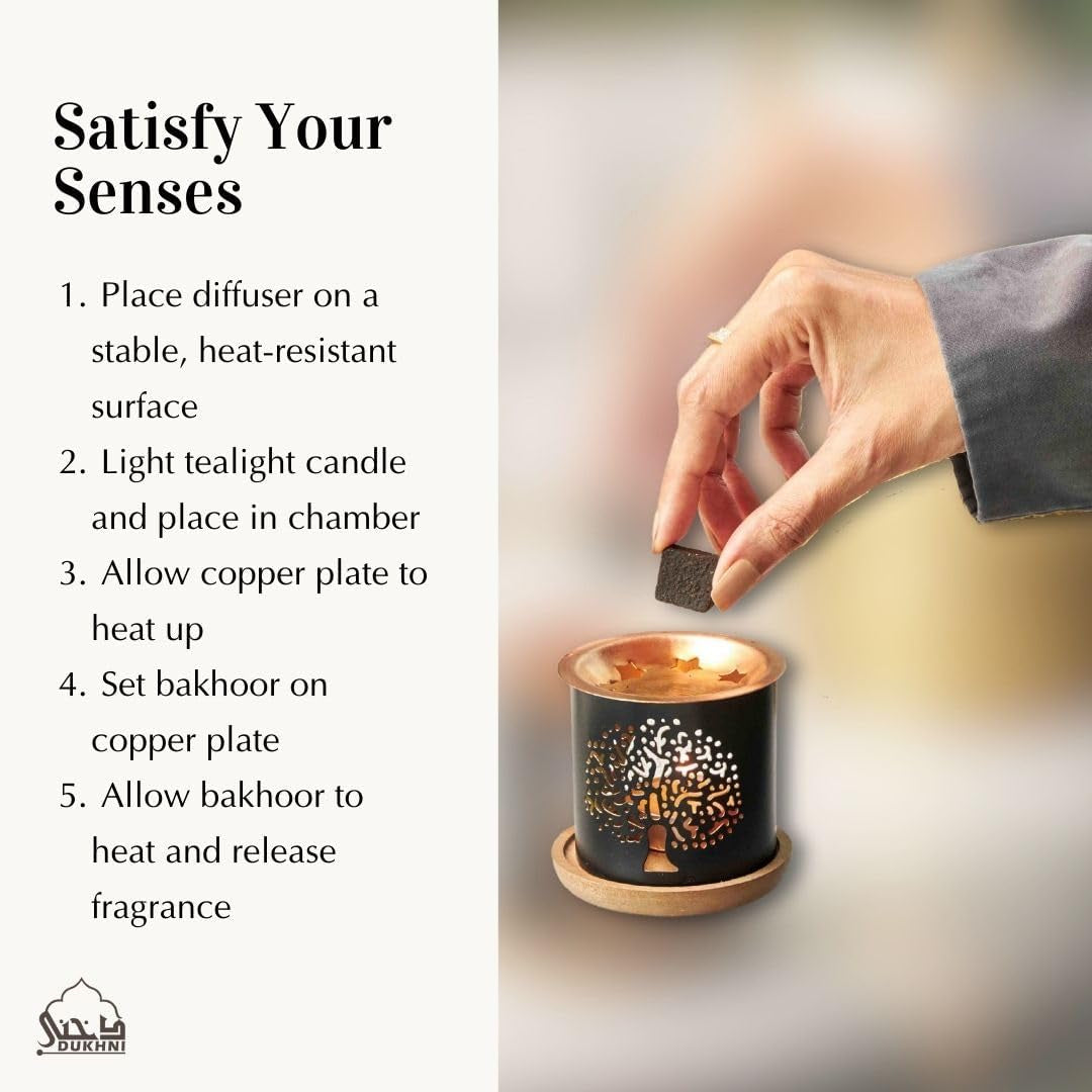 Oud Ya Aini, Oud Al Khaleeji, Oud Al Ibtisam Bakhoor Set عود بخور و مبخرشمعدان by  | 3 X 9 Piece Each & Tree Bakhoor Burner | Arabic Bakhoor Incense | Great Gift & Decor for Ramadan Eid Hampers