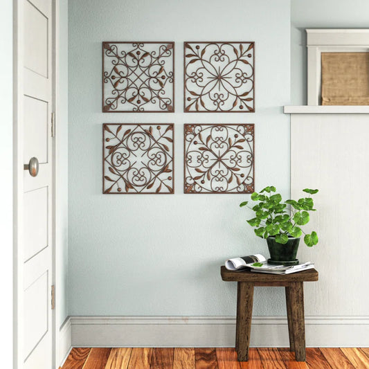 Farmhouse Plants & Flowers Wall Decor on Metal