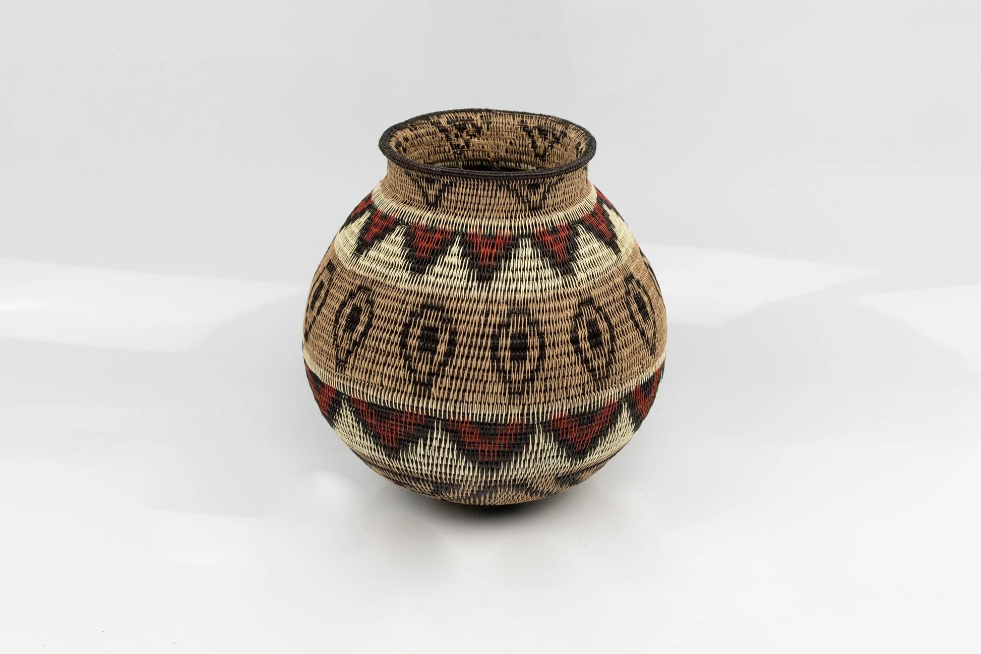 Wounaan Indian Hand Woven Feather Panama Basket Basket Wall Decor, Handwoven Natural Basket, Decor Basket, Storage Basket, Boho Baskets