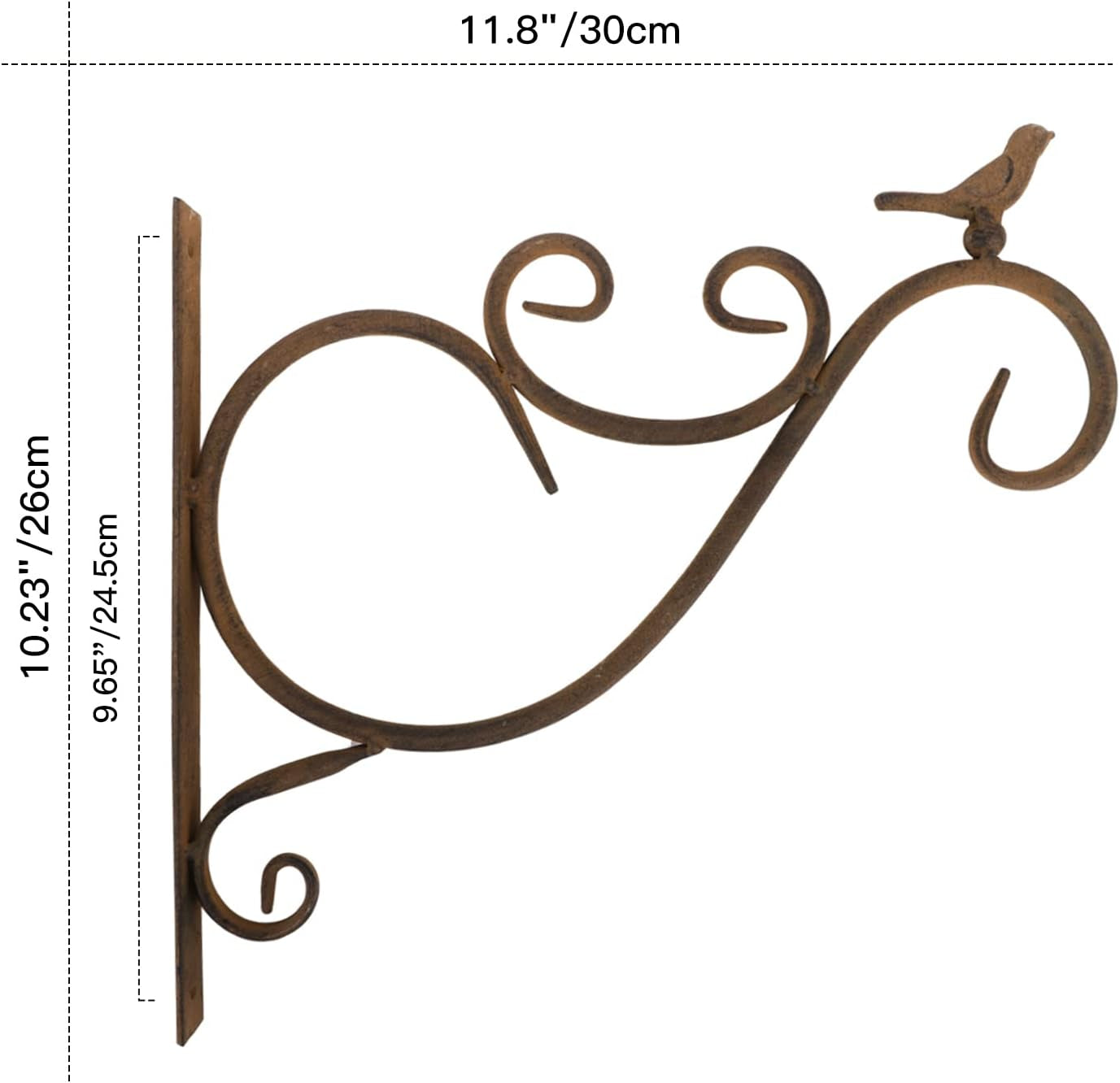 Wall Hanging Plant Bracket,2 Pack 12-Inch Retro Iron Metal Wall Hanger for Hanging Plant Flower Bird Feeder Planter Indoor Outdoor,Retro