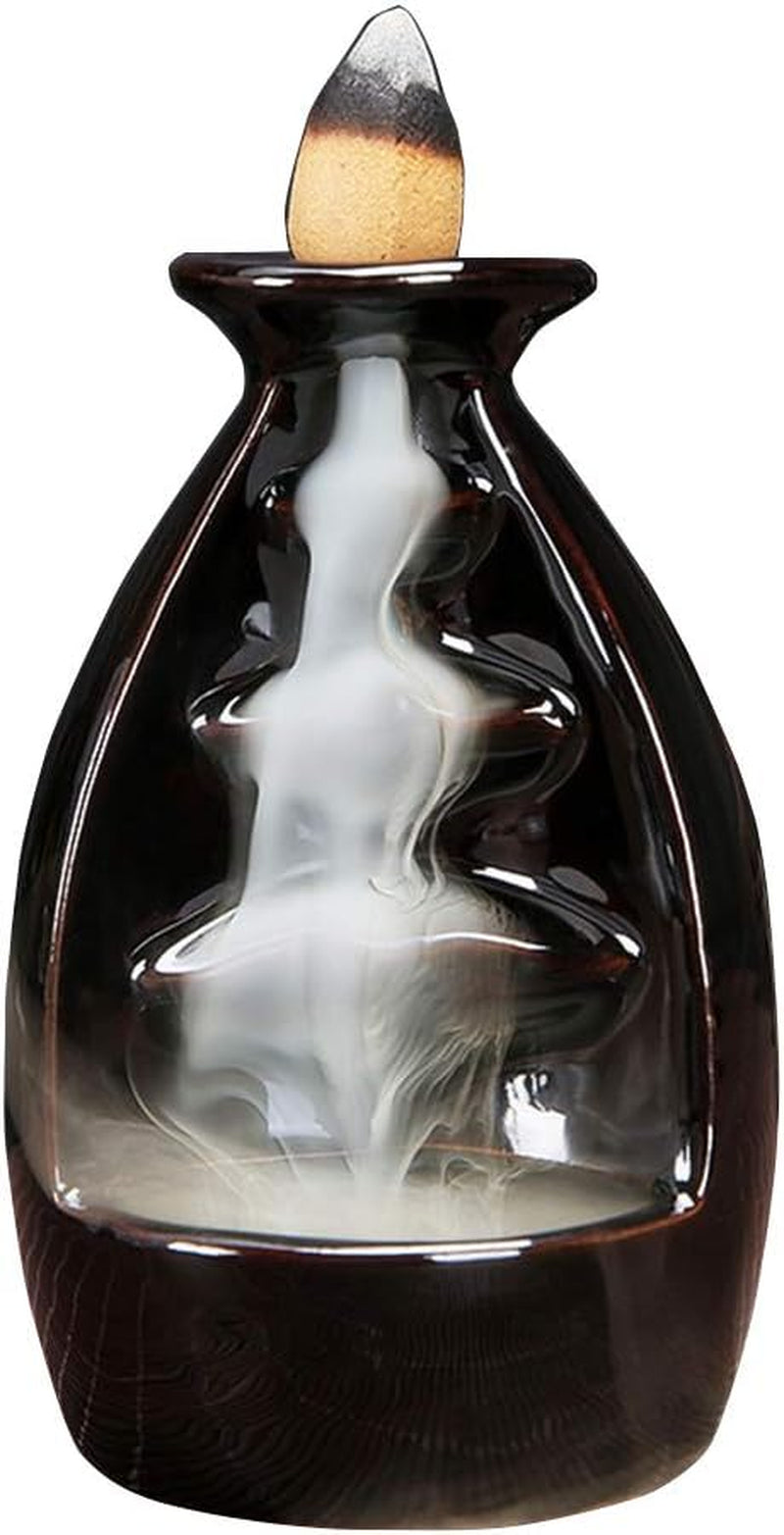 Incense Burner Handmade Ceramic Incense Holder Waterfall Backflow Incense Burner Bottle Porcelain Statue