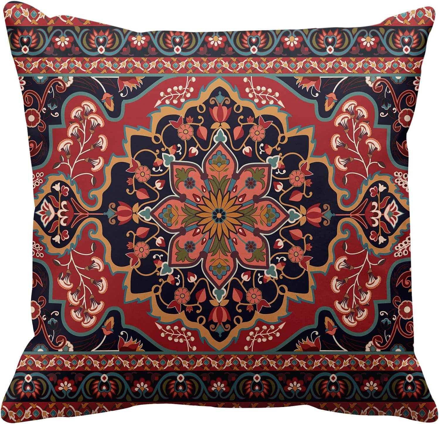 Throw Pillow Covers, Retro Tribal Ethnic Home Decor Set of 4 Pillow Cases, 18 X 18 Inches Sofa Cushion Couch Sofa Pillowcases Decorative