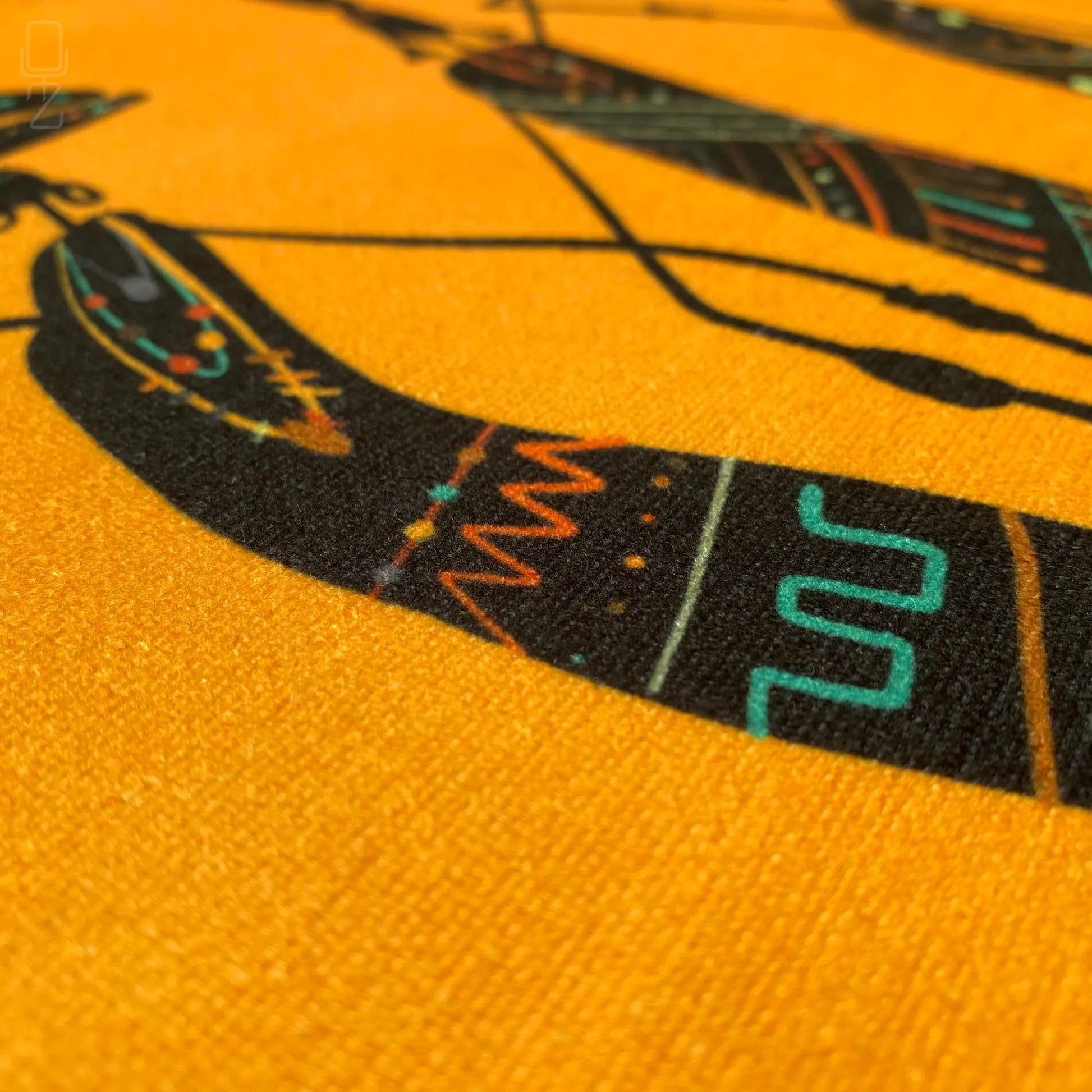 Abstract Orange Pillow Cover with Trio African Women Themed | Double Sided Printing on the Chenille with Different Size Options, OEKO-TEX®