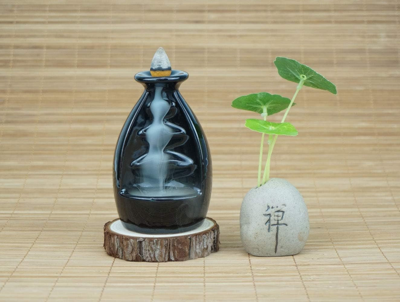 Incense Burner Handmade Ceramic Incense Holder Waterfall Backflow Incense Burner Bottle Porcelain Statue