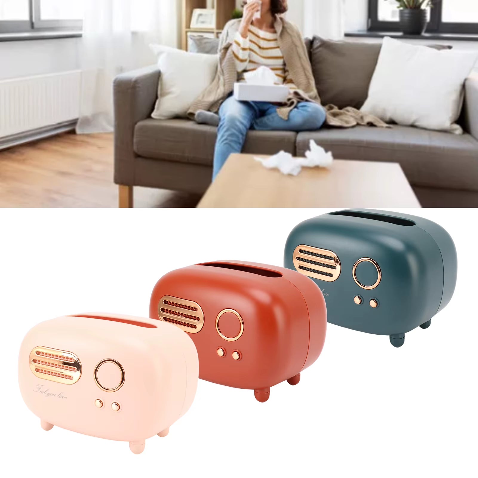 Vintage Radio Tissue Box Super Technology Retro Radio Tissue Box Plastic Multifunctional Beautiful for Bathroom for Kitchen