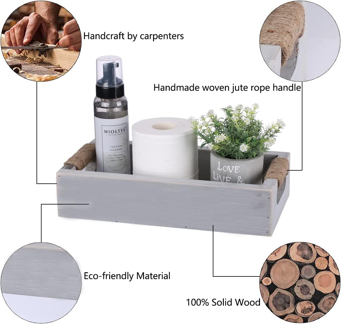 Farmhouse Bathroom Decor Box Toilet Paper Holder for Bathroom Rustic Wood Storage Box with Funny Sign Box for Home…