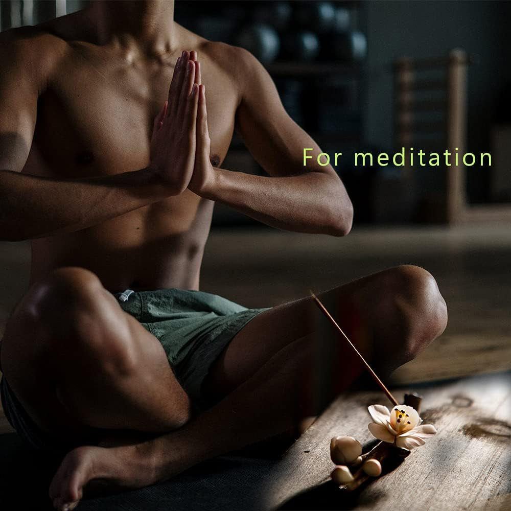 Incense Stick Burner Holder-Ceramic Handmade Flower Decorative Incense Burner for Incense, Ceramic Incense Sticks Holder for Yoga, Meditation, Bedroom(Pink)