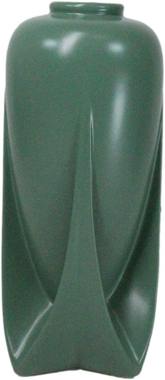 Teco Art Pottery Contemporary Smooth Micro-Crystalline Matte Glaze Vase Reproduction as Mantelpiece Shelf Table Decorative Accent Sculpture (Rocket - Green)