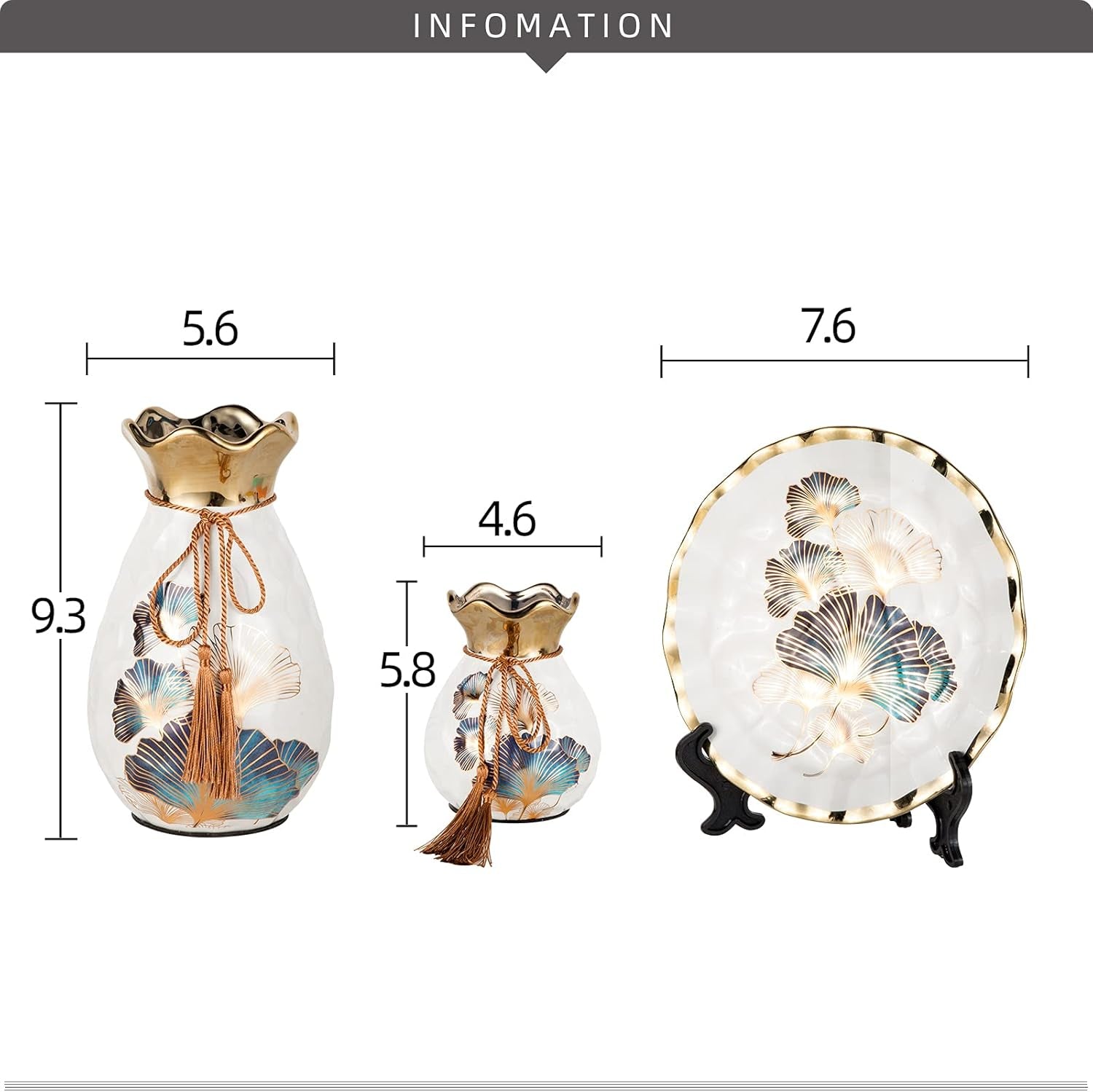 Ceramic Vases Set of 3 for Home Decor White Ceramic Vase Set Flower Vases Minimalist Nordic Boho Ins Style for Wedding Dinner Table Party Living Room Office Bedroom…