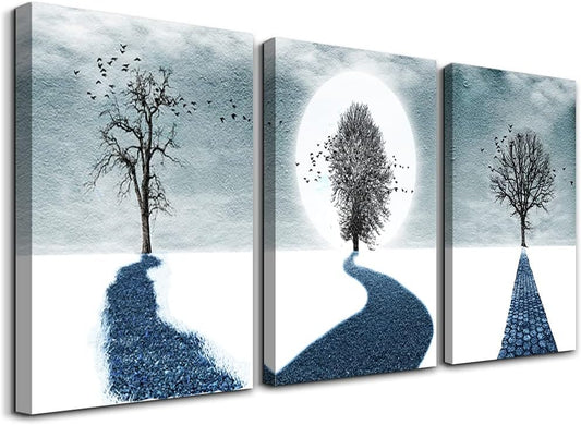 Canvas Wall Art for Living Room Family Wall Decorations for Bedroom Modern Bathroom Wall Decor Paintings Black and White Tree Artwork Fashion Inspirational Office Canvas Art Prints Home Decor 3 Piece