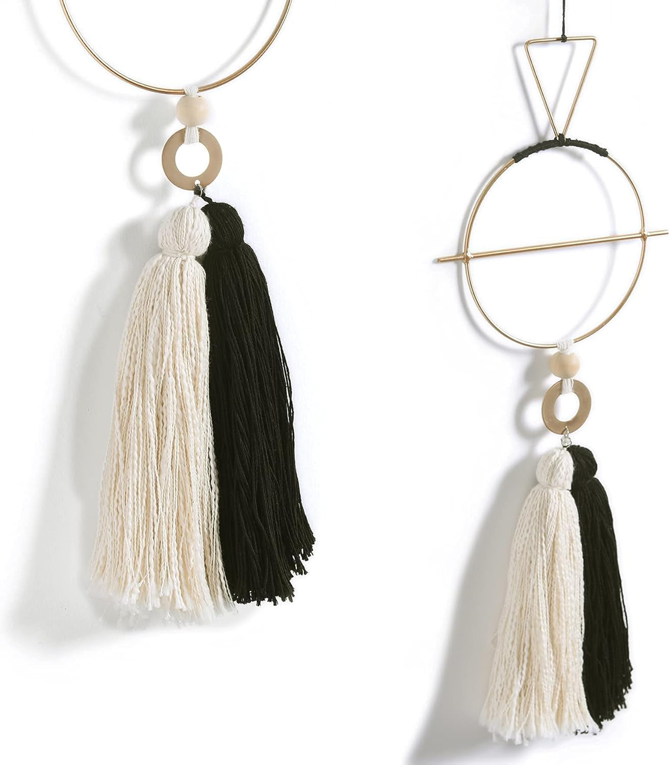 Cute Wall Hanging Macrame Wall Hanging Brass Wall Art Tassel Handmade Home Décor (Gold)