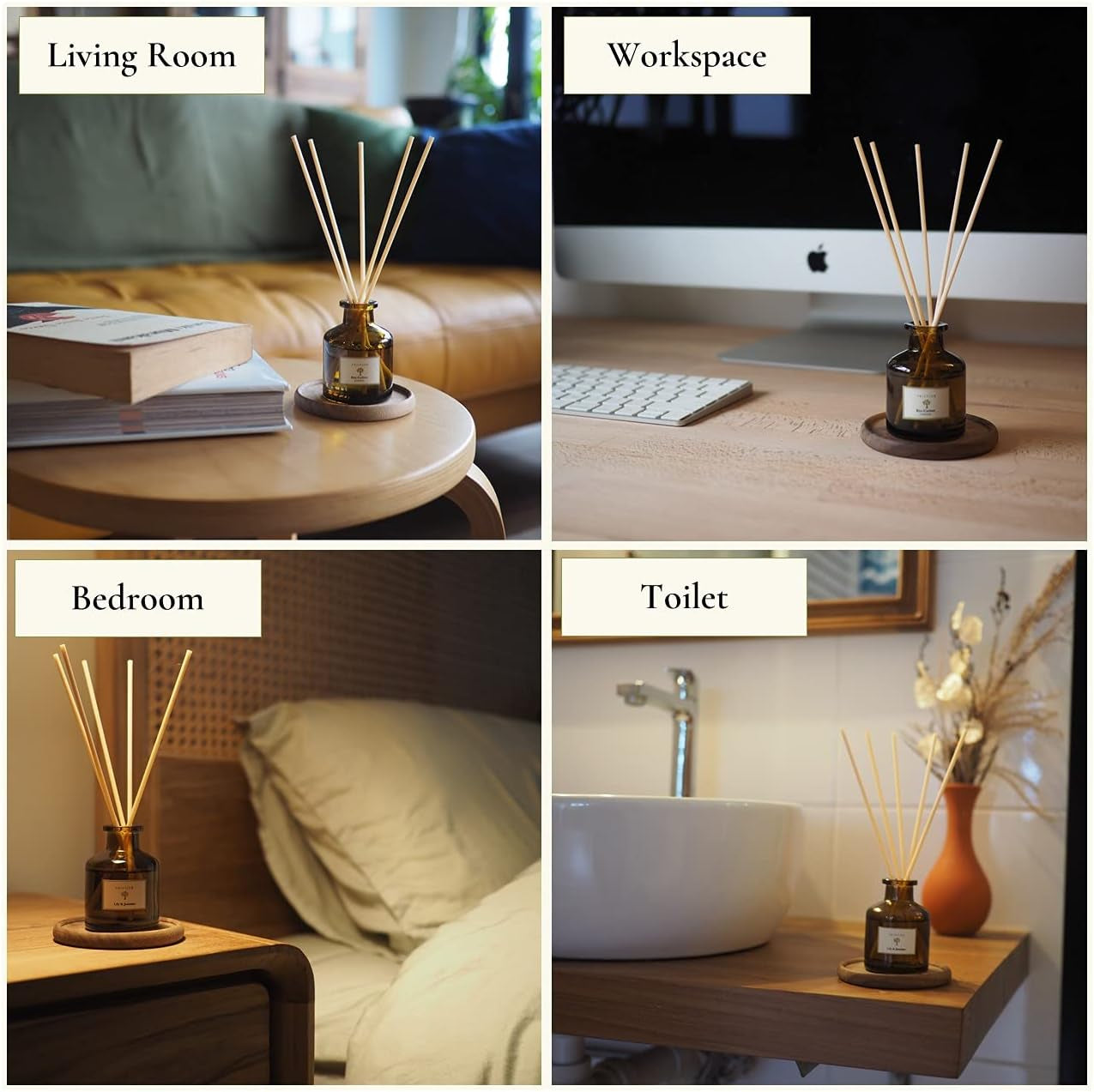 English Country Inn/Inspired by Ritz Carlton Reed Diffuser for Home | Fresh Blend of Strawberry, Vanilla, Musk Reed Diffuser Set, Oil & Reed Diffuser Sticks | Home & Office Decor | Fragrance