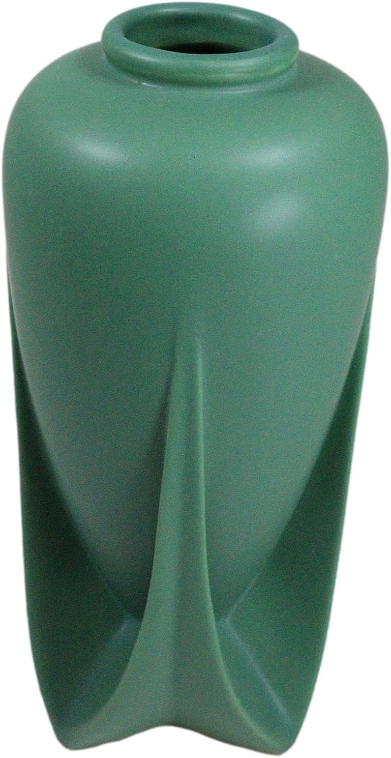 Teco Art Pottery Contemporary Smooth Micro-Crystalline Matte Glaze Vase Reproduction as Mantelpiece Shelf Table Decorative Accent Sculpture (Rocket - Green)