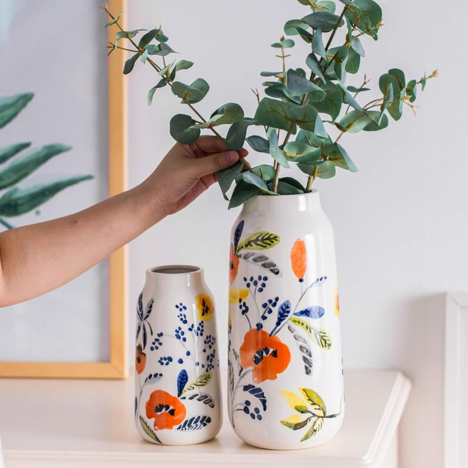 Ceramic Jug Vase Vintage Lemon Antique French Embossed Ceramic Flower Vase Heart Jug (C)