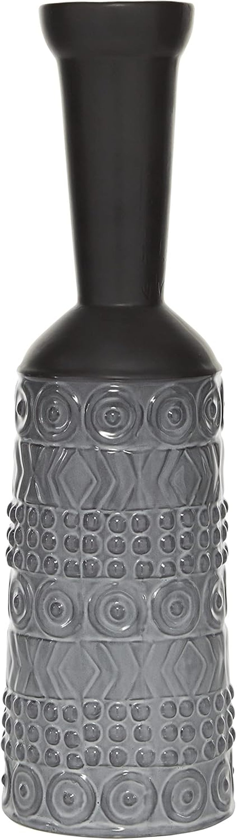 Vase, 4" L X 4" W X 16" H, Grey