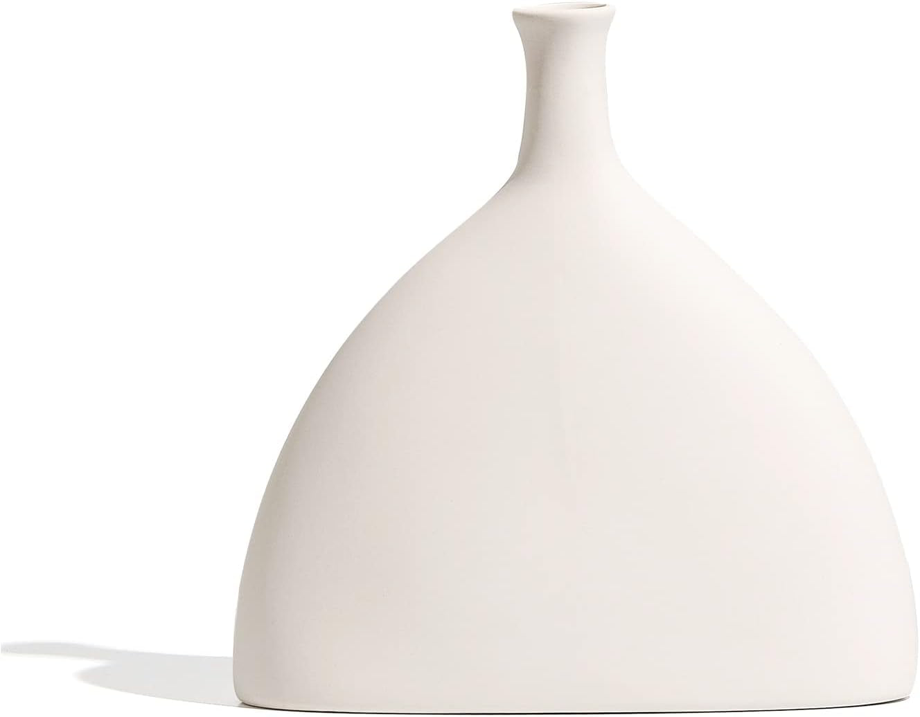 White Ceramic Vase for Home Decor, Modern Geometric Abstraction Decorative Vases for Centerpieces,Kitchen, Living Room,Office,Wedding,Gifts(Minimalist-Fish Tail)