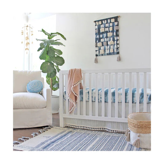 Gardenia Half Moon Metal Ceiling Hanging Decor, 36" L, Brass Finished, Nursery Décor