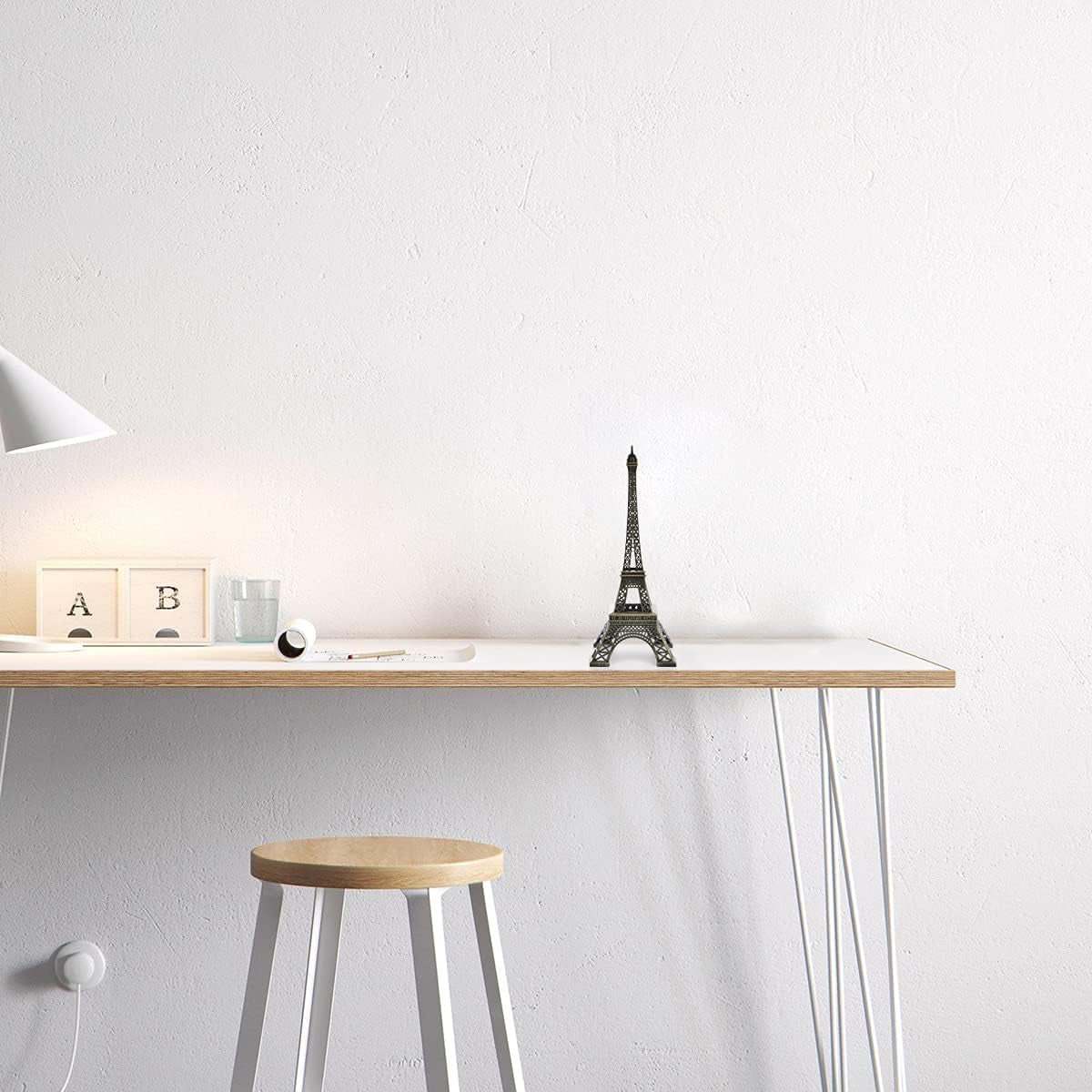 Bronze Metal Eiffel Tower Statue, 10Inch Decorative Figurine Replica Stand Holder for Cake Topper Table Decor Gift Party Home Decoration