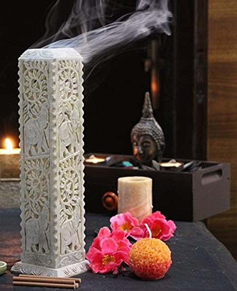 Home Handcrafted Stone Incense Holder | Candle Holder (Elephant)