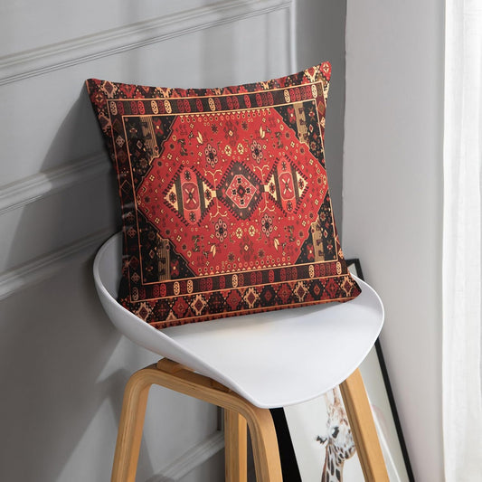 Throw Pillow Covers Geometric Kilim Moroccan Home Decor Set of 4 Oriental Ikat Pillow Cases Living Room Decorative 18 X 18 Inches Cushion Couch Sofa Pillowcases Colorful Red Tribal