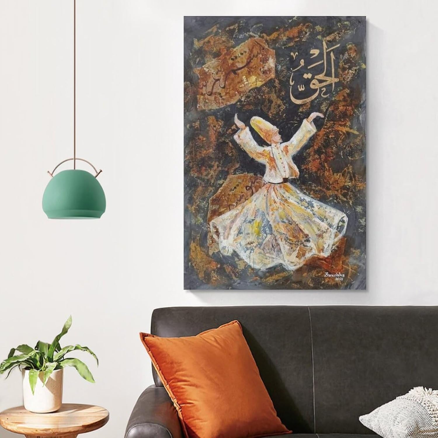 Poster Sufi Art Whirling Dervishes Turkish Dance Oil Painting Art Posters Abstract Muslim (3) Canvas Wall Art Posters Be Used for Room Aesthetics and Bedroom Living Room Decor Canvas Art Poster and W