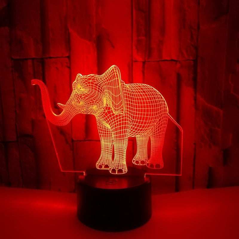 New Elephant 3D Light Colorful Touch 3D LED Visual Light Gift Decoration 3D Small Table Lamp