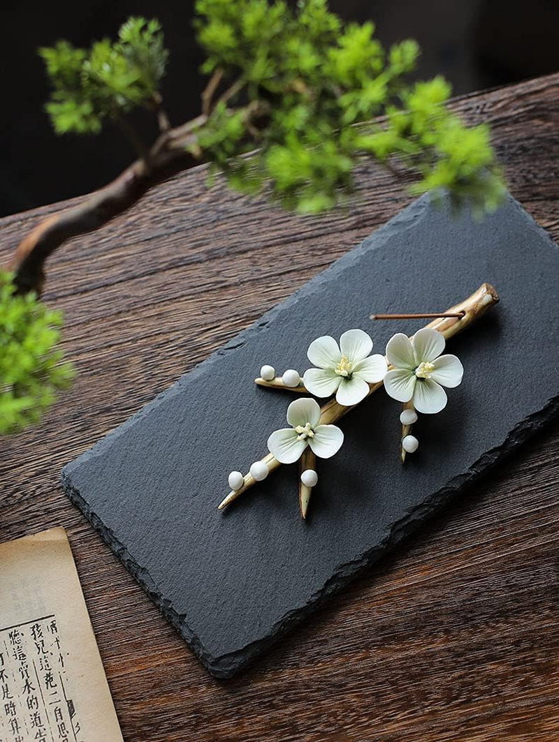 Incense Stick Burner Holder-Ceramic Handmade Flower Decorative Incense Burner for Incense, Ceramic Incense Sticks Holder for Yoga, Meditation, Bedroom(Pink)