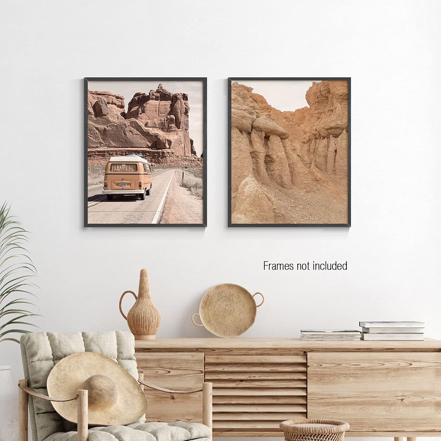 Dsert Wall Art Prints, Western Cactus Wall Decor, Boho Wall Decor for Bedroom Aesthetic, Set of 6, 8X10 Inches, Unframed