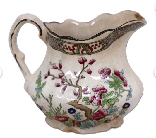 Burgess & Leigh Indian Tree Creamer Syrup Pitcher Antique Circa 1900