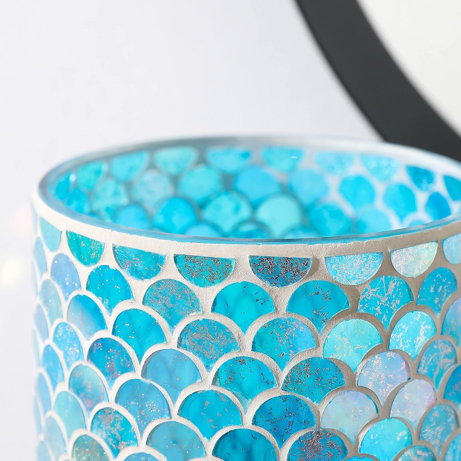 Handmade Mosaic Flower Vase Home Decor Glass Vase Table Centerpieces (Mermaid, 5.5X12Inch)