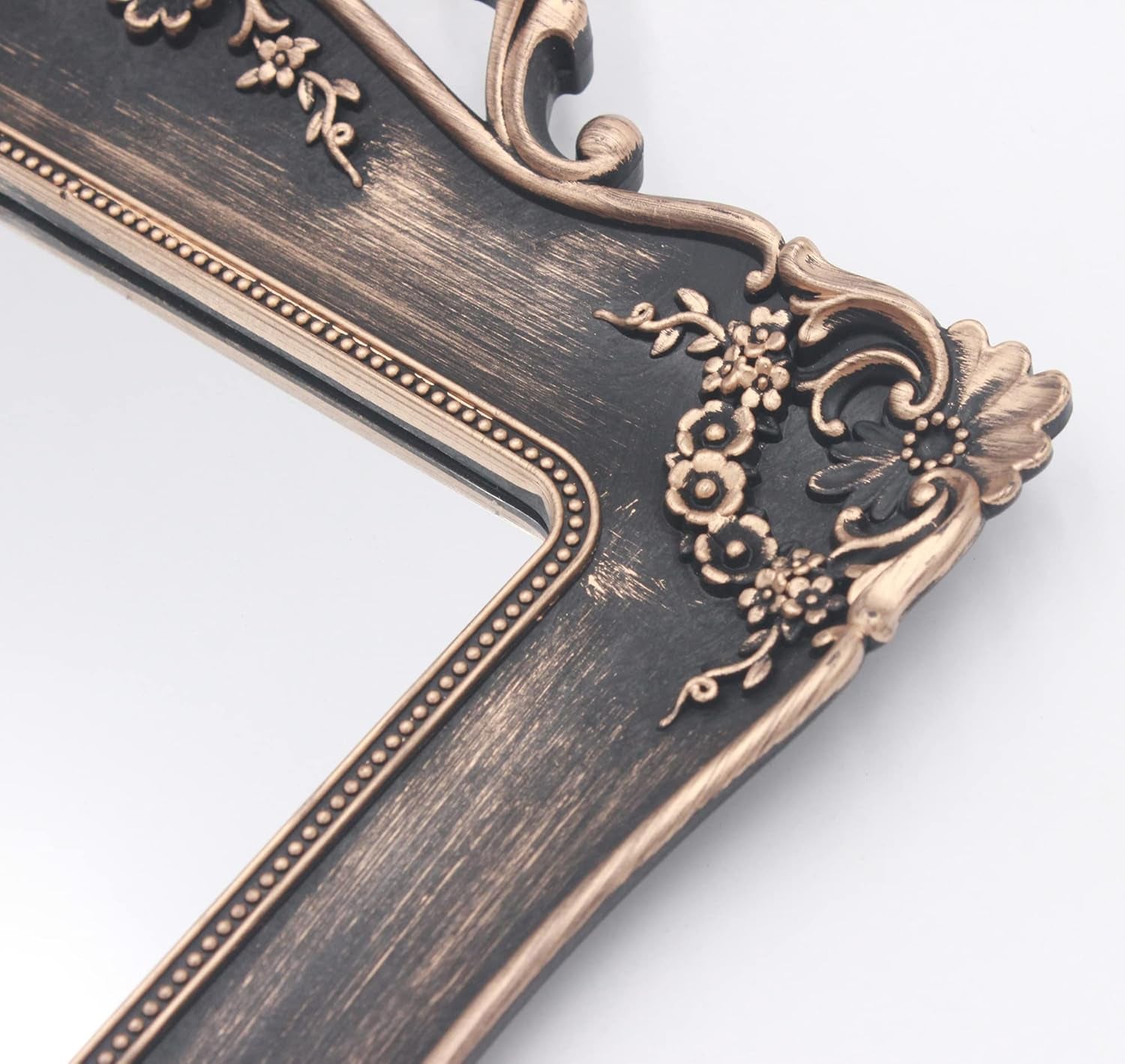 Antique Decorative Gold Framed Square Mirror Tray, Jewelry & Cosmetics Organizer for Dresser, Square - 9.5" W X 14.5" L (Bronze)