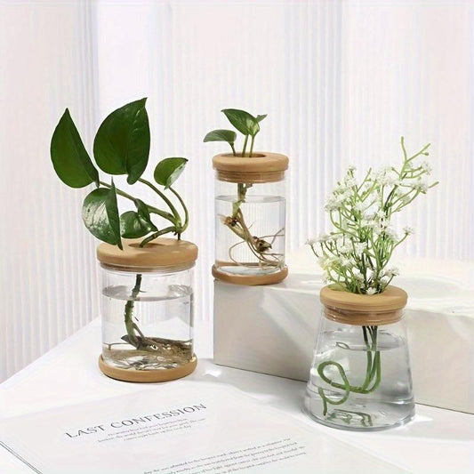3Pcs, Hydroponic Plant Vase, Clear Plastic Propagation Pot, 3.5 Inch Indoor Small Grow Pot for Home Decoration.
