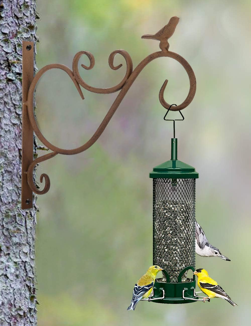 Wall Hanging Plant Bracket,2 Pack 12-Inch Retro Iron Metal Wall Hanger for Hanging Plant Flower Bird Feeder Planter Indoor Outdoor,Retro