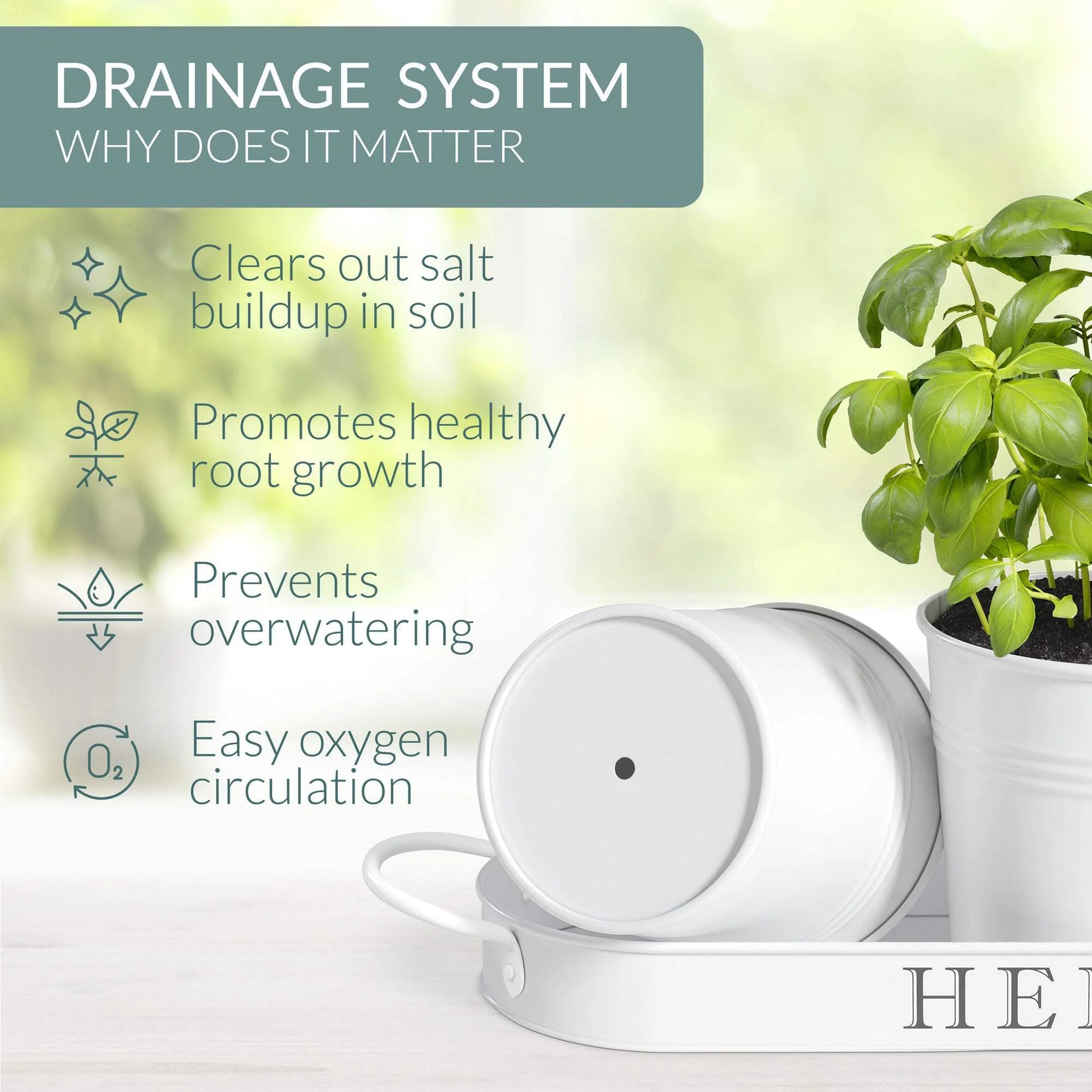 Farmhouse Herb Garden Planter Indoor Planter Set with Tray or Outdoor Apartment Window Planter Box, Windowsill Planter Box, Indoor Herb Planter Garden Pots Herb Pots, Black, Set/3