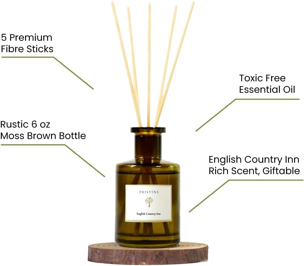 English Country Inn/Inspired by Ritz Carlton Reed Diffuser for Home | Fresh Blend of Strawberry, Vanilla, Musk Reed Diffuser Set, Oil & Reed Diffuser Sticks | Home & Office Decor | Fragrance