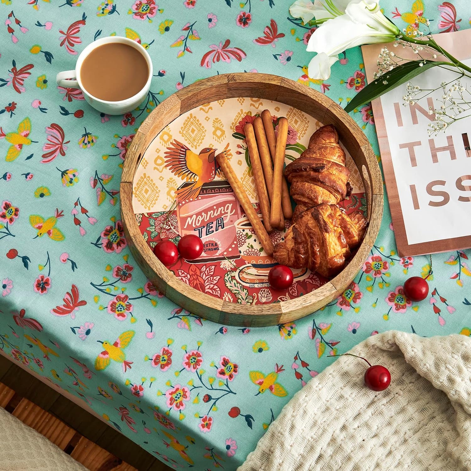 Good-Old Tea Palampore Tray- Brown