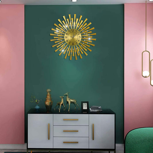 Large Wall Clock Decorative Wall Clocks 3D Non-Ticking Silent Quartz Clocks with Arabic Numerals for Living Room Home Kitchen Decor